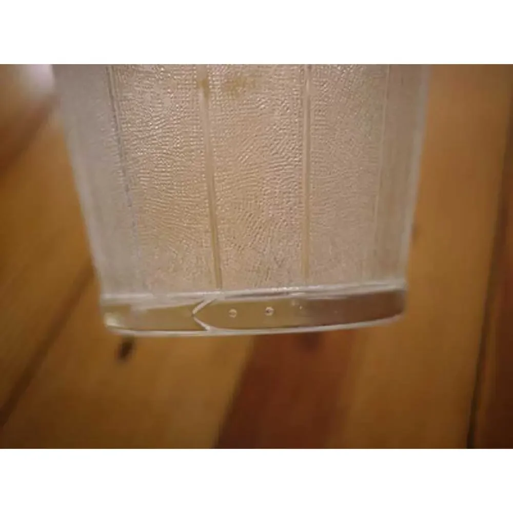 Vintage Mid Century Frosted Pressed Glass Ice Bucket Barrel Design Metal Handle